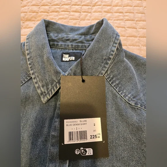 Kooples Sleeveless Denim Button-Up Shirt - Picture 2 of 7